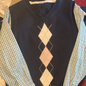 Janie and jack button down and sweater vest